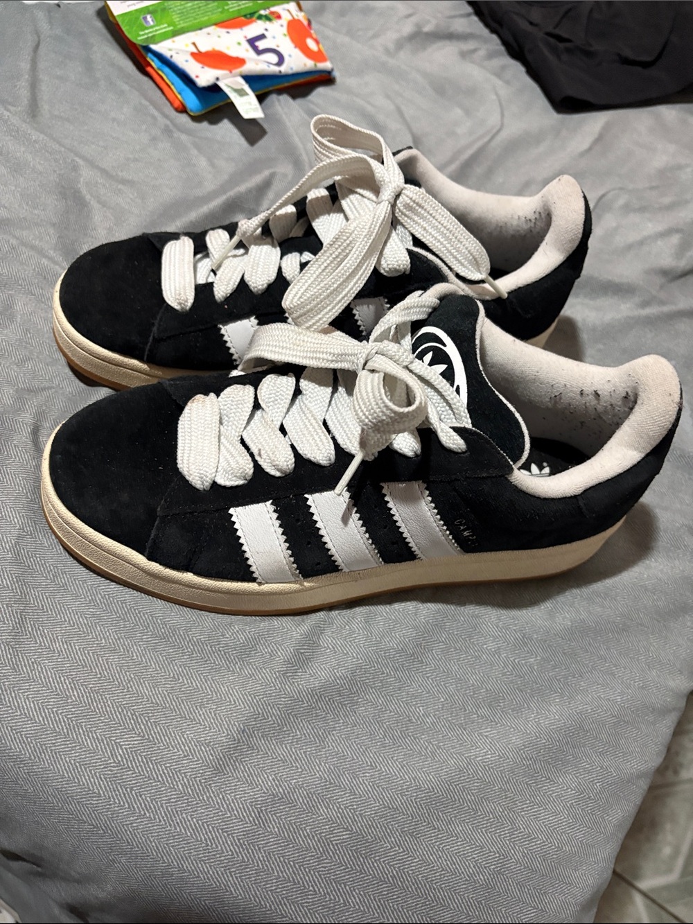 adidas Black and White Suede Sneakers
